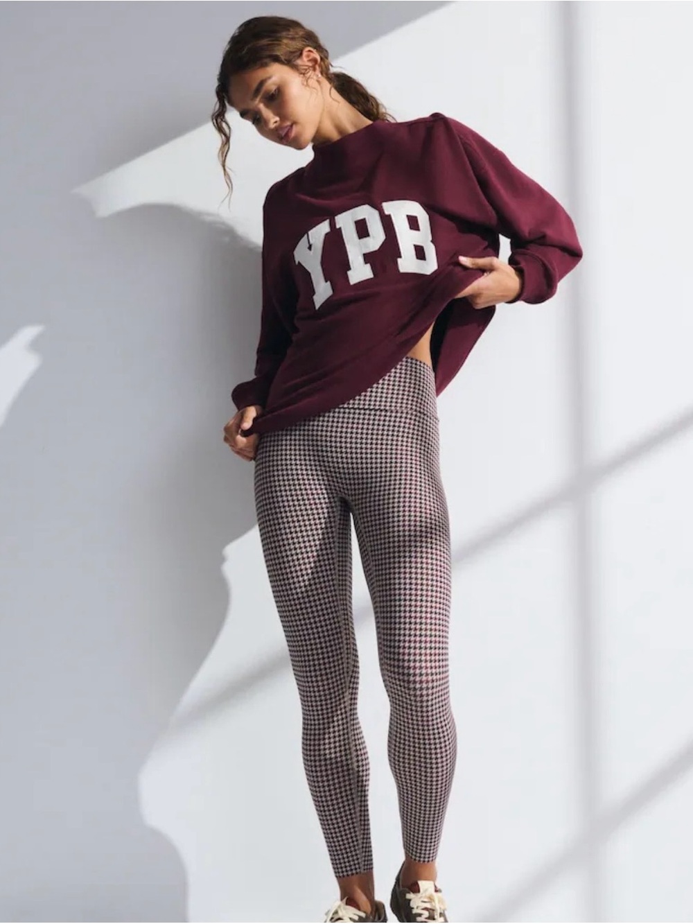 New High-Waist Houndstooth Leggings YPB - Small Short